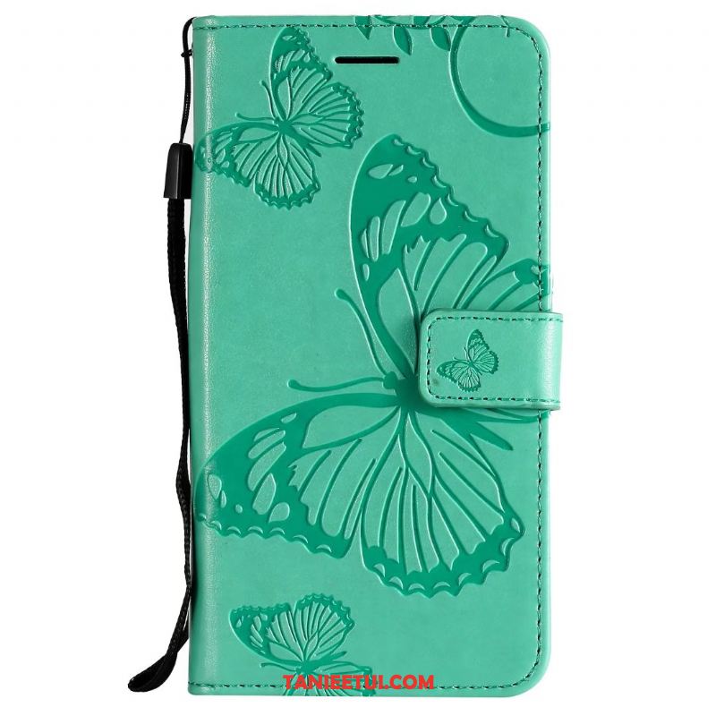 Etui Huawei P30 Lite Niebieski Anti-fall Skórzany Futerał, Obudowa Huawei P30 Lite Motyl Kreskówka Wiszące Ozdoby