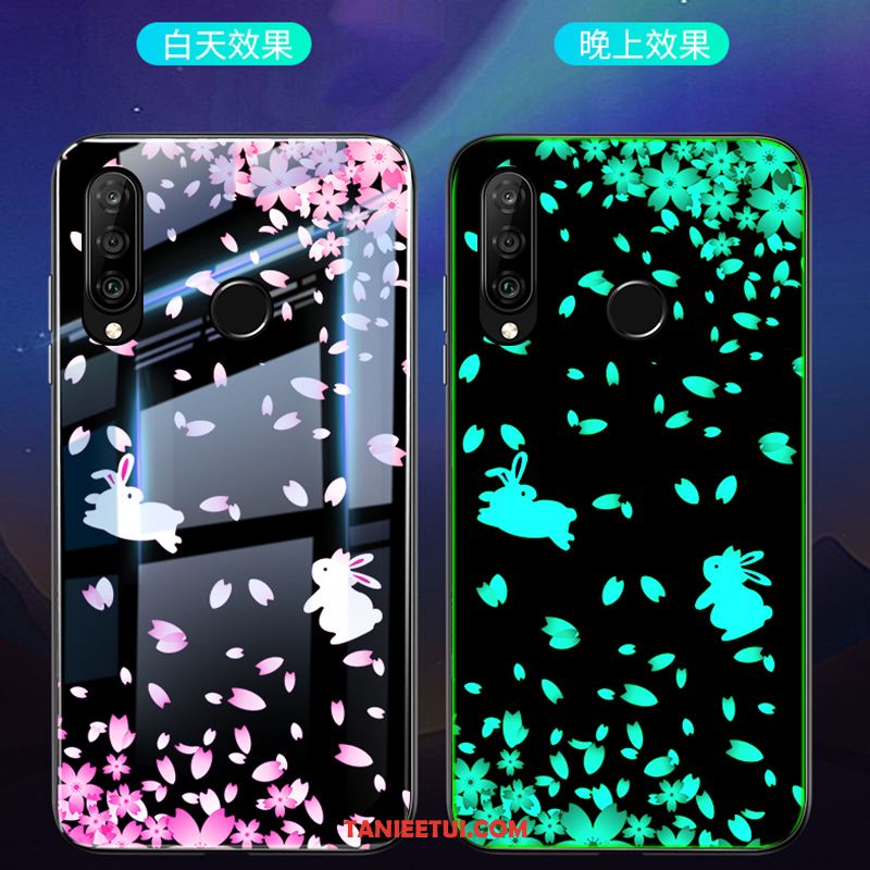 Etui Huawei P30 Lite Świecące Ochraniacz Sakura, Futerał Huawei P30 Lite Moda Różowe Czerwony Netto