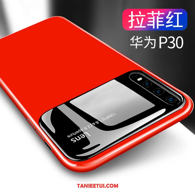 Etui Huawei P30 Lustro Modna Marka All Inclusive, Pokrowce Huawei P30 Nowy Szkło Czerwony Netto
