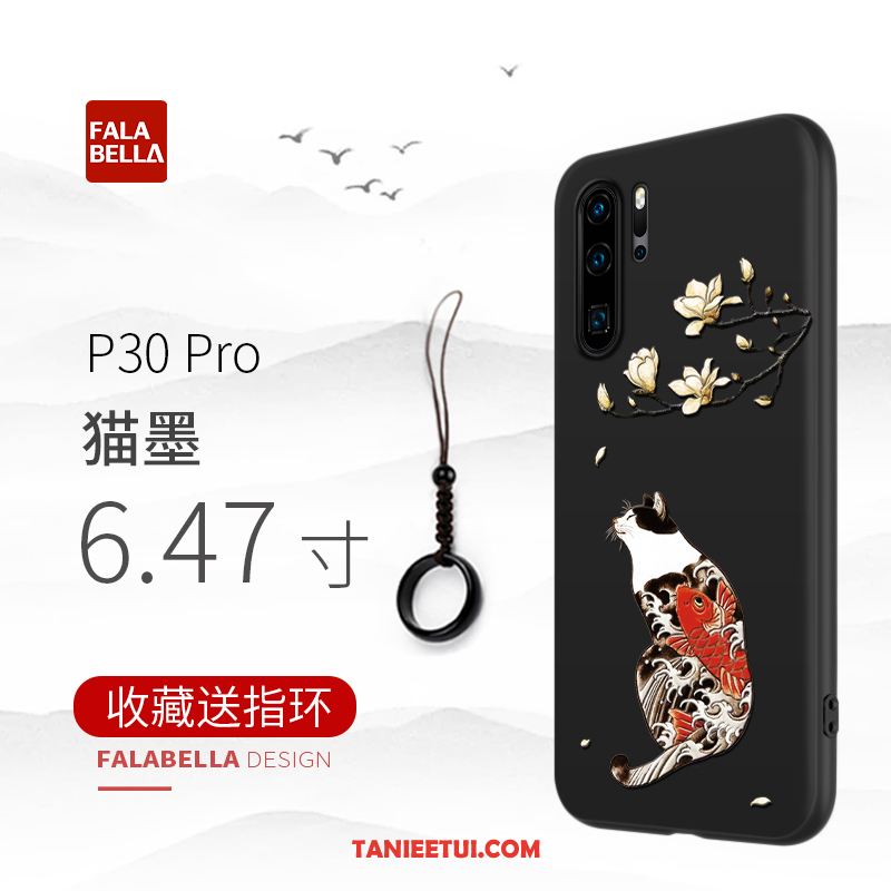 Etui Huawei P30 Pro Kreatywne Czarny Anti-fall, Obudowa Huawei P30 Pro All Inclusive Silikonowe Telefon Komórkowy