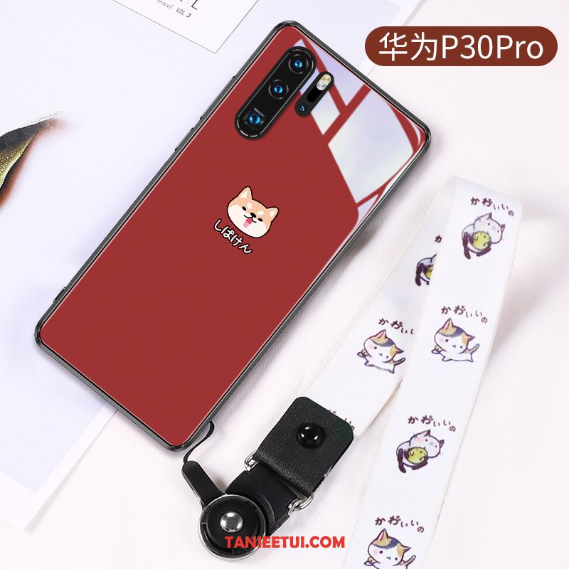 Etui Huawei P30 Pro Modna Marka Czerwony Netto All Inclusive, Pokrowce Huawei P30 Pro Czarny Cienkie Anti-fall