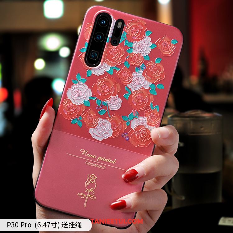 Etui Huawei P30 Pro Osobowość Miękki Moda, Pokrowce Huawei P30 Pro Czerwony Netto Telefon Komórkowy Cienkie