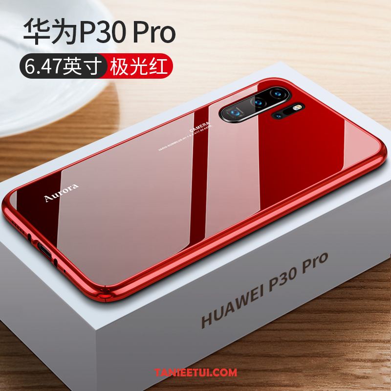 Etui Huawei P30 Pro Osobowość Szkło Trudno, Futerał Huawei P30 Pro Metal Czerwony Netto Anti-fall