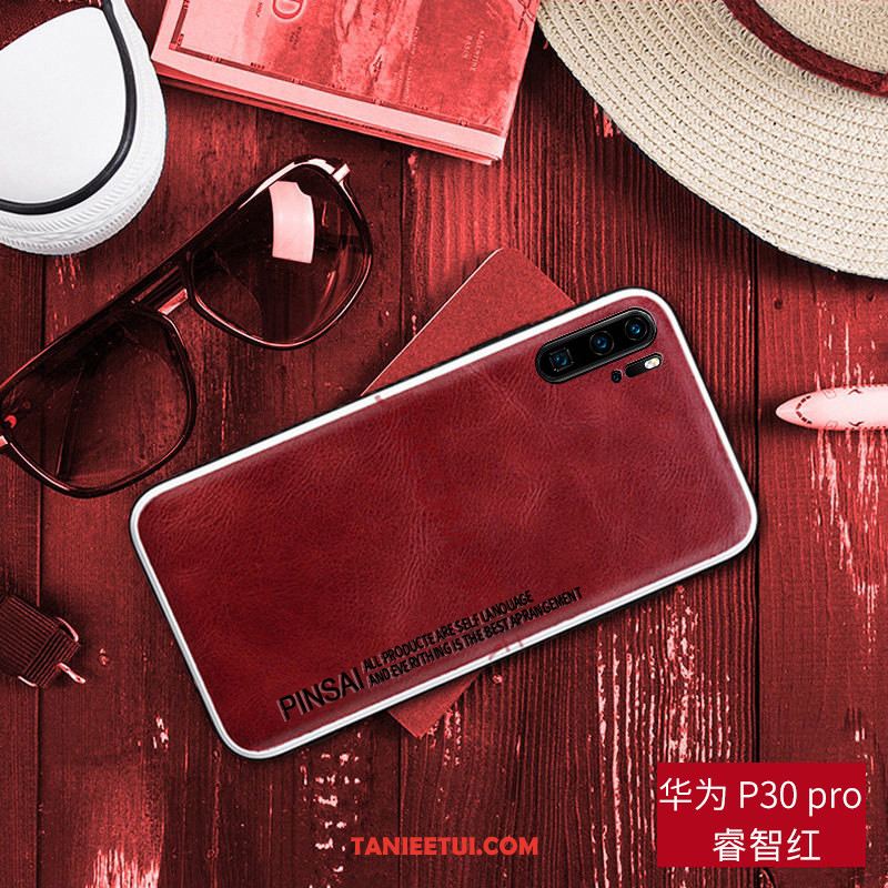 Etui Huawei P30 Pro Prawdziwa Skóra All Inclusive Telefon Komórkowy, Obudowa Huawei P30 Pro Anti-fall Czarny Modna Marka