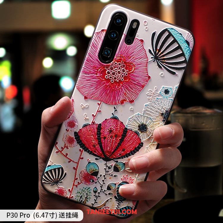 Etui Huawei P30 Pro Silikonowe Moda Modna Marka, Futerał Huawei P30 Pro Lekki I Cienki Czerwony Netto Nubuku