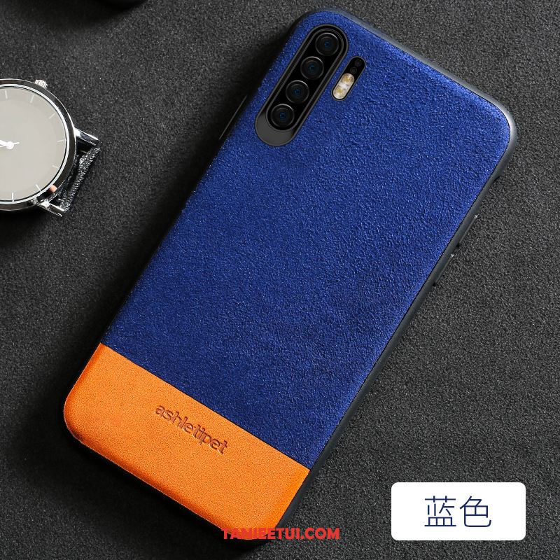 Etui Huawei P30 Pro Telefon Komórkowy Luksusowy Szycie, Obudowa Huawei P30 Pro Eleganckie Szary Skóra Bydlęca