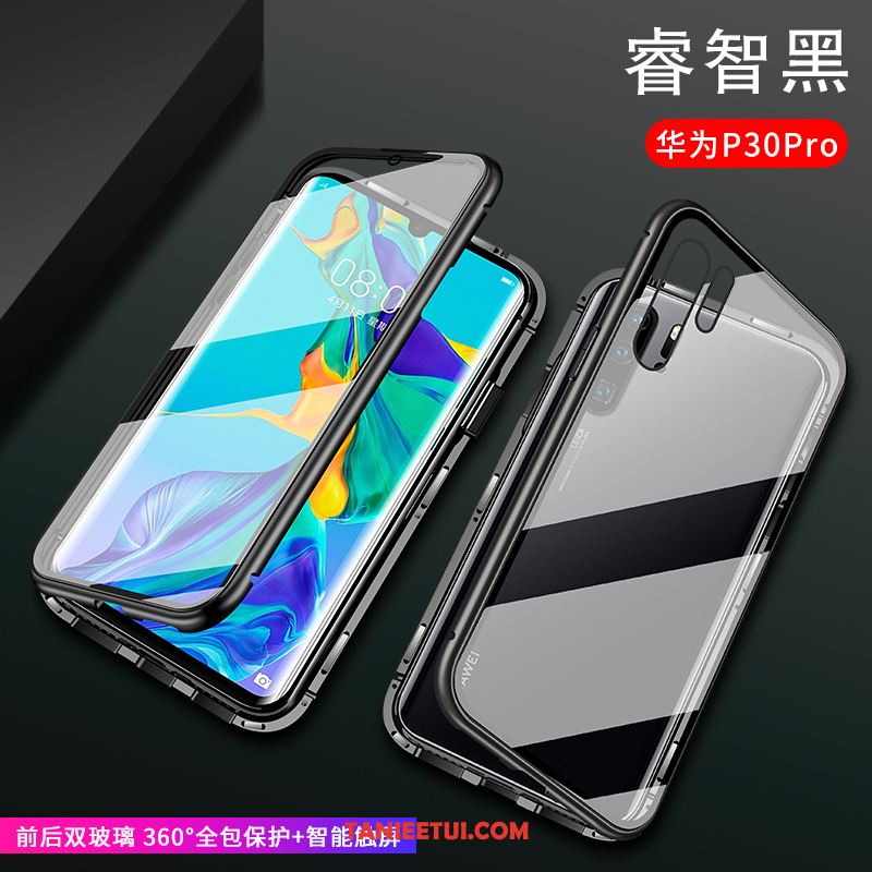 Etui Huawei P30 Pro Telefon Komórkowy Szkło Czerwony, Obudowa Huawei P30 Pro All Inclusive Metal Anti-fall