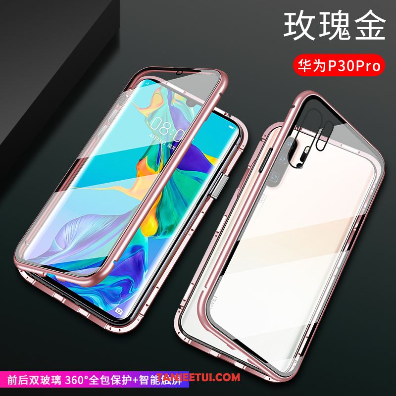 Etui Huawei P30 Pro Telefon Komórkowy Szkło Czerwony, Obudowa Huawei P30 Pro All Inclusive Metal Anti-fall