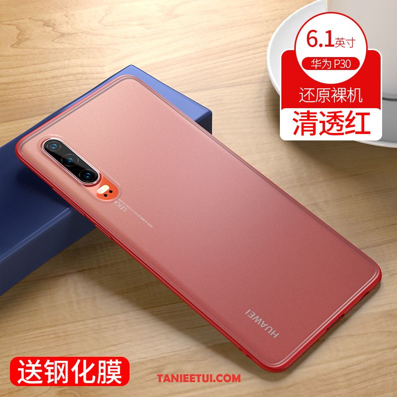 Etui Huawei P30 Silikonowe Nowy Ochraniacz, Futerał Huawei P30 Czerwony Nubuku Czerwony Netto