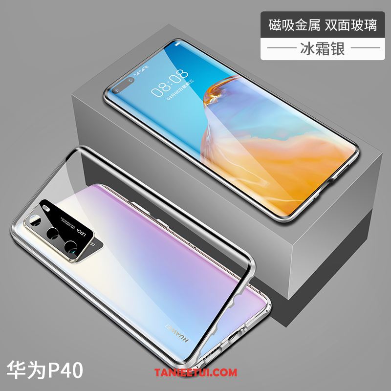 Etui Huawei P40 Czerwony Netto Tendencja Magnetyzm, Pokrowce Huawei P40 Anti-fall Ochraniacz Czarny