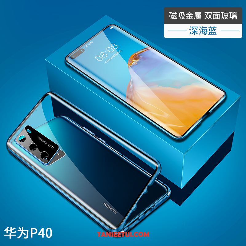 Etui Huawei P40 Czerwony Netto Tendencja Magnetyzm, Pokrowce Huawei P40 Anti-fall Ochraniacz Czarny