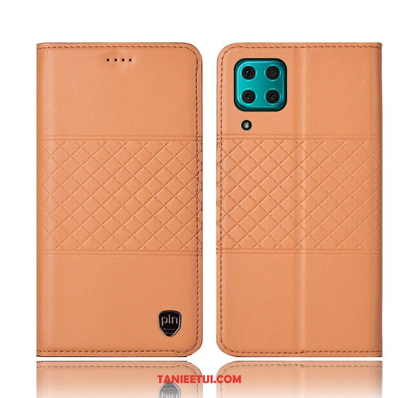 Etui Huawei P40 Lite Anti-fall Ochraniacz Telefon Komórkowy, Obudowa Huawei P40 Lite Prawdziwa Skóra Czarny