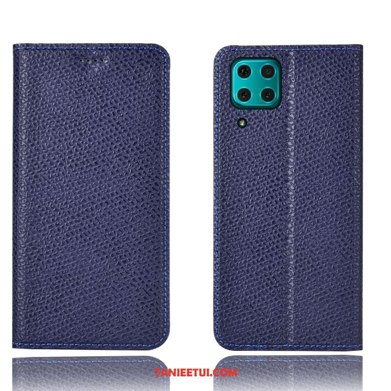 Etui Huawei P40 Lite Ochraniacz Niebieski Telefon Komórkowy, Obudowa Huawei P40 Lite Skórzany Futerał All Inclusive Siatkowe