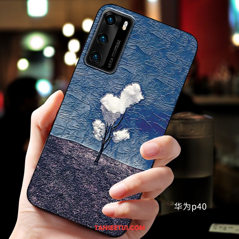 Etui Huawei P40 Miękki Telefon Komórkowy Relief, Obudowa Huawei P40 Niebieski Ochraniacz