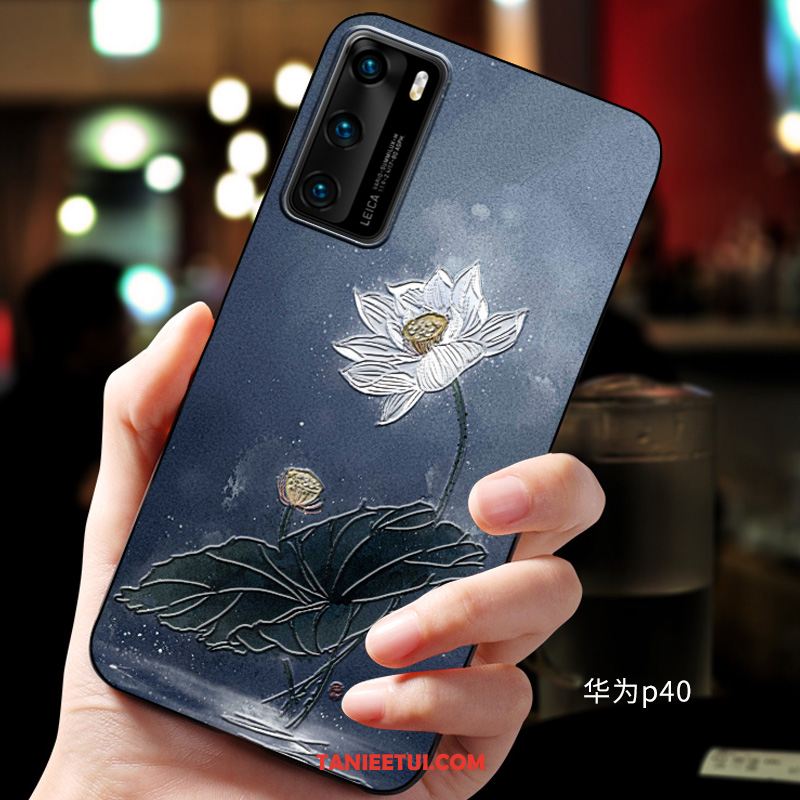 Etui Huawei P40 Miękki Telefon Komórkowy Relief, Obudowa Huawei P40 Niebieski Ochraniacz