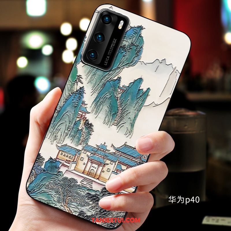 Etui Huawei P40 Miękki Telefon Komórkowy Relief, Obudowa Huawei P40 Niebieski Ochraniacz