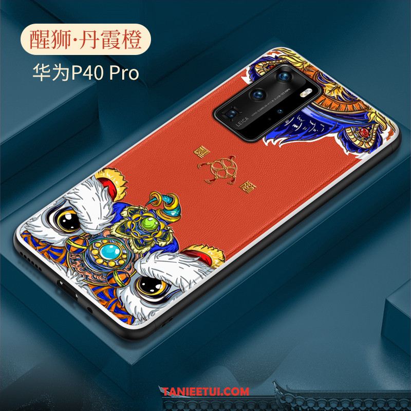 Etui Huawei P40 Pro Czerwony Netto Silikonowe Telefon Komórkowy, Pokrowce Huawei P40 Pro Miękki Ochraniacz Chiński Styl