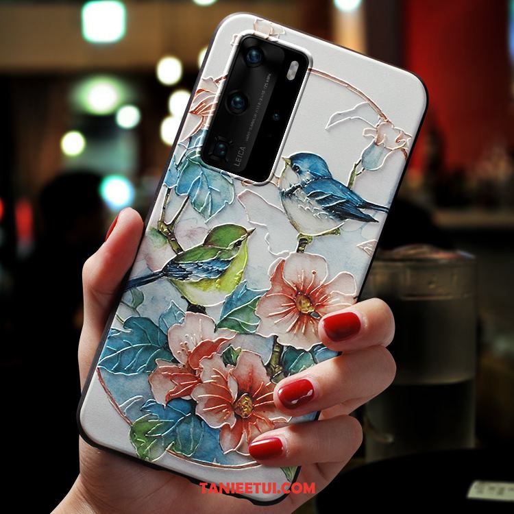 Etui Huawei P40 Pro Silikonowe All Inclusive Relief, Futerał Huawei P40 Pro Cienkie Telefon Komórkowy Anti-fall