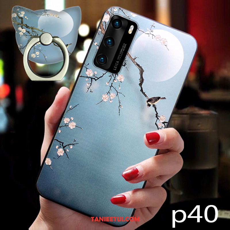 Etui Huawei P40 Silikonowe Różowe Anti-fall, Pokrowce Huawei P40 Wiatr Telefon Komórkowy Chiński Styl