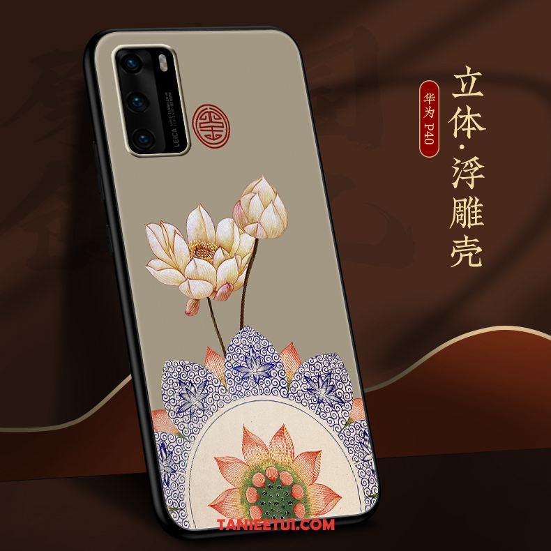 Etui Huawei P40 Wiatr Silikonowe Modna Marka, Futerał Huawei P40 Kreatywne Nowy Chiński Styl Beige Farbe