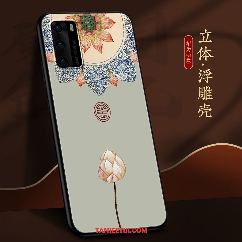 Etui Huawei P40 Wiatr Silikonowe Modna Marka, Futerał Huawei P40 Kreatywne Nowy Chiński Styl Beige Farbe