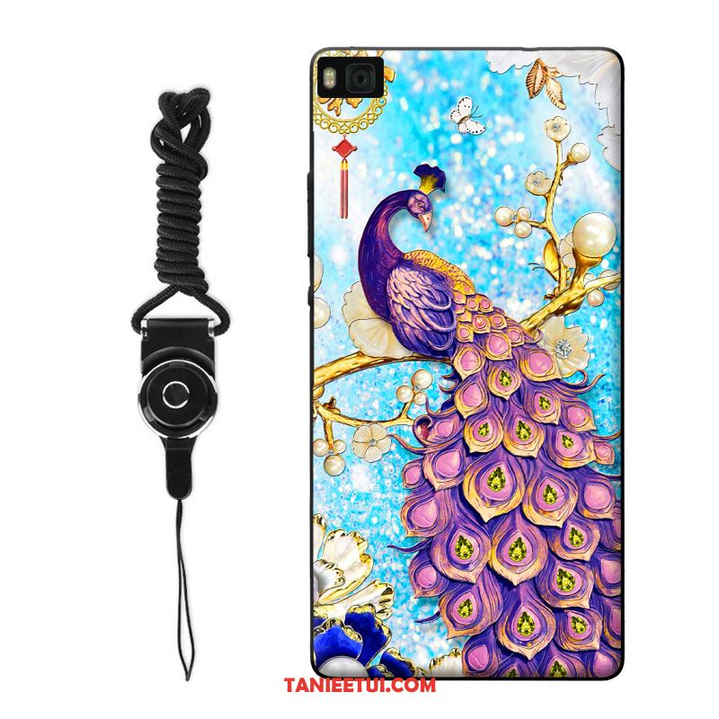 Etui Huawei P8 Lite Telefon Komórkowy Cienka Niebieski, Obudowa Huawei P8 Lite Chiński Styl Pawie Oryginalny