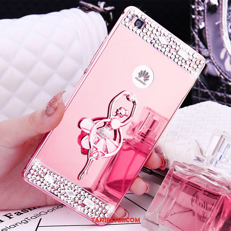 Etui Huawei P8 Rhinestone Granica Metal, Futerał Huawei P8 Wysoki Telefon Komórkowy Różowe Złoto