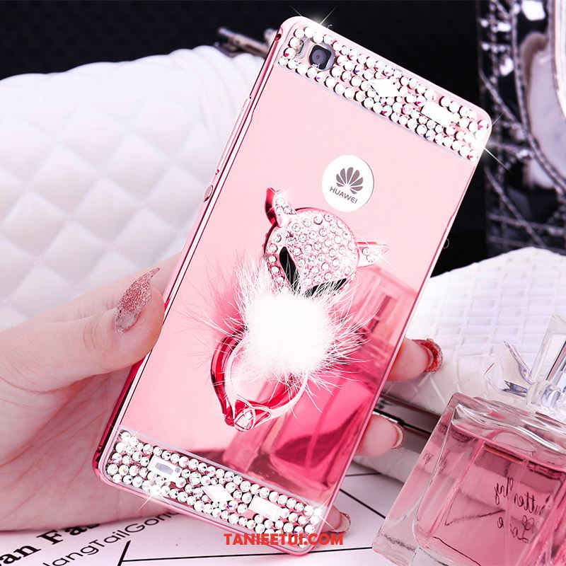 Etui Huawei P8 Rhinestone Granica Metal, Futerał Huawei P8 Wysoki Telefon Komórkowy Różowe Złoto