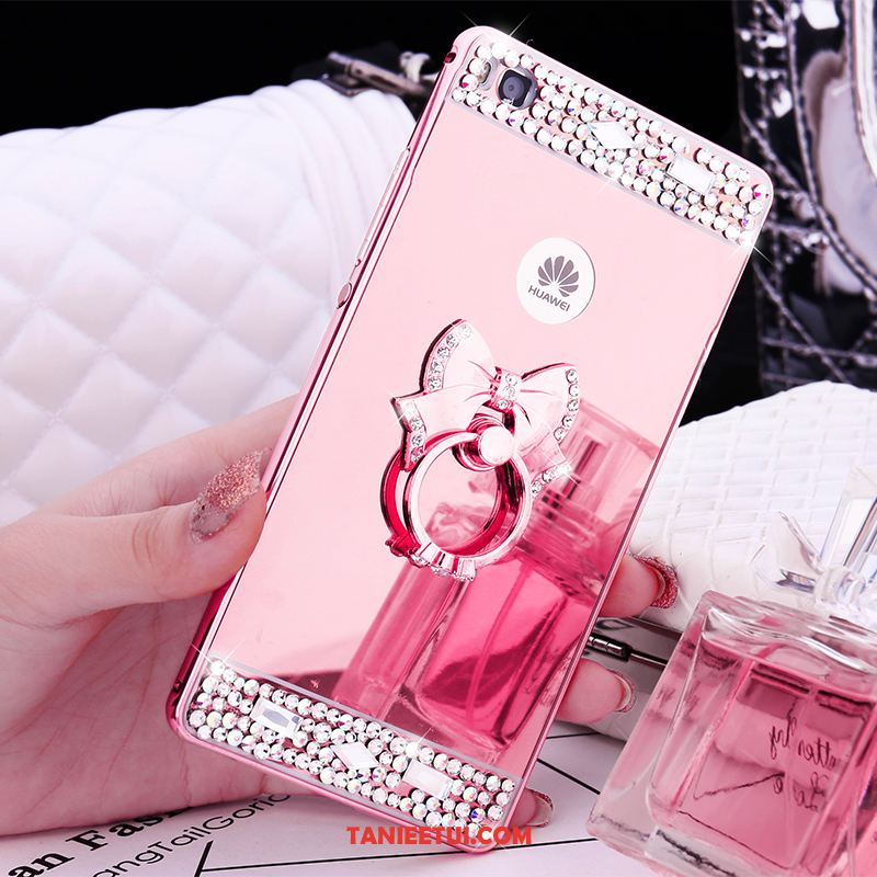 Etui Huawei P8 Rhinestone Granica Metal, Futerał Huawei P8 Wysoki Telefon Komórkowy Różowe Złoto