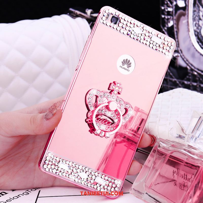 Etui Huawei P8 Rhinestone Granica Metal, Futerał Huawei P8 Wysoki Telefon Komórkowy Różowe Złoto