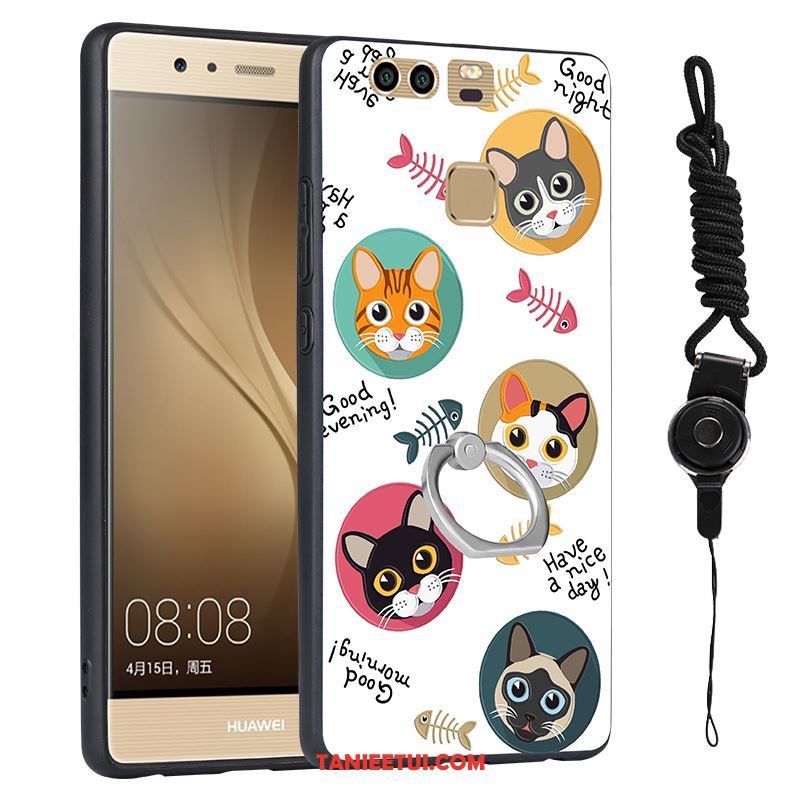 Etui Huawei P9 Biały Relief All Inclusive, Futerał Huawei P9 Wiszące Ozdoby Telefon Komórkowy