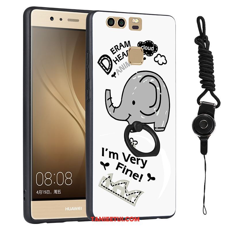 Etui Huawei P9 Biały Relief All Inclusive, Futerał Huawei P9 Wiszące Ozdoby Telefon Komórkowy