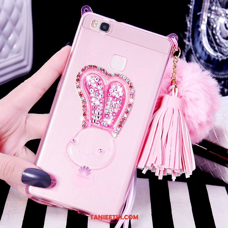 Etui Huawei P9 Lite Purpurowy Miękki Telefon Komórkowy, Futerał Huawei P9 Lite Wiszące Ozdoby Ochraniacz Rhinestone