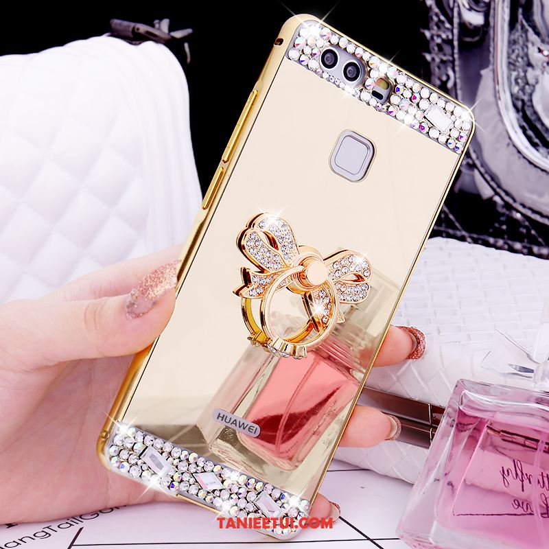 Etui Huawei P9 Plus Rhinestone Ochraniacz Mały, Obudowa Huawei P9 Plus Tylna Pokrywa Metal Różowe Złoto