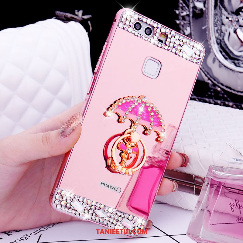 Etui Huawei P9 Plus Rhinestone Ochraniacz Mały, Obudowa Huawei P9 Plus Tylna Pokrywa Metal Różowe Złoto