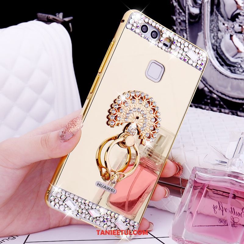 Etui Huawei P9 Plus Rhinestone Ochraniacz Mały, Obudowa Huawei P9 Plus Tylna Pokrywa Metal Różowe Złoto