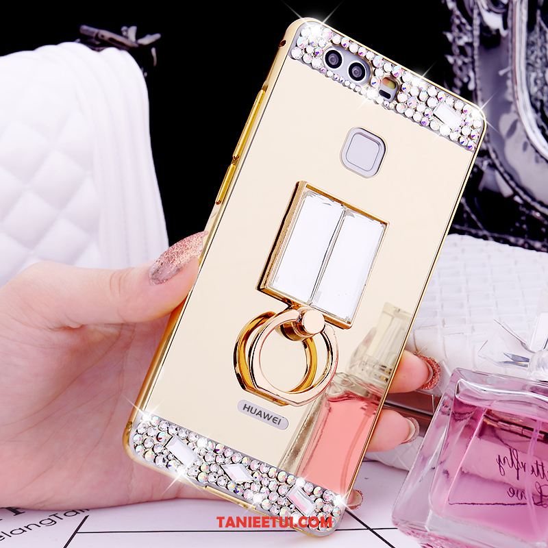 Etui Huawei P9 Plus Rhinestone Ochraniacz Mały, Obudowa Huawei P9 Plus Tylna Pokrywa Metal Różowe Złoto