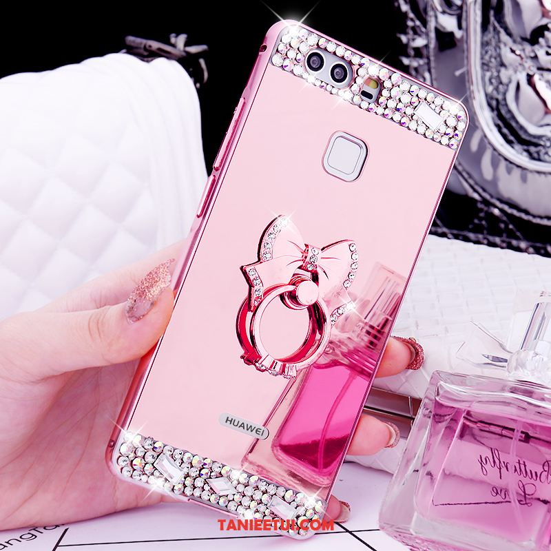 Etui Huawei P9 Plus Rhinestone Ochraniacz Mały, Obudowa Huawei P9 Plus Tylna Pokrywa Metal Różowe Złoto