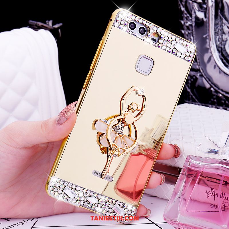 Etui Huawei P9 Plus Rhinestone Ochraniacz Mały, Obudowa Huawei P9 Plus Tylna Pokrywa Metal Różowe Złoto