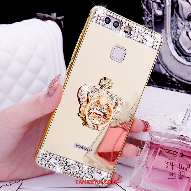 Etui Huawei P9 Plus Rhinestone Ochraniacz Mały, Obudowa Huawei P9 Plus Tylna Pokrywa Metal Różowe Złoto