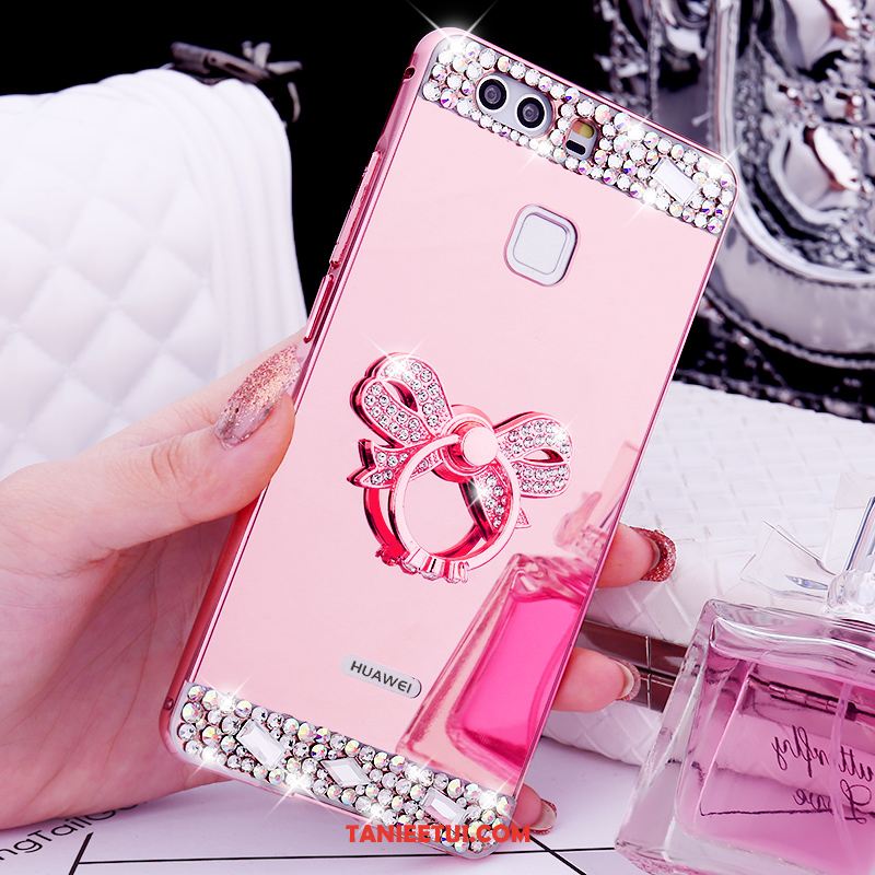 Etui Huawei P9 Plus Rhinestone Ochraniacz Mały, Obudowa Huawei P9 Plus Tylna Pokrywa Metal Różowe Złoto