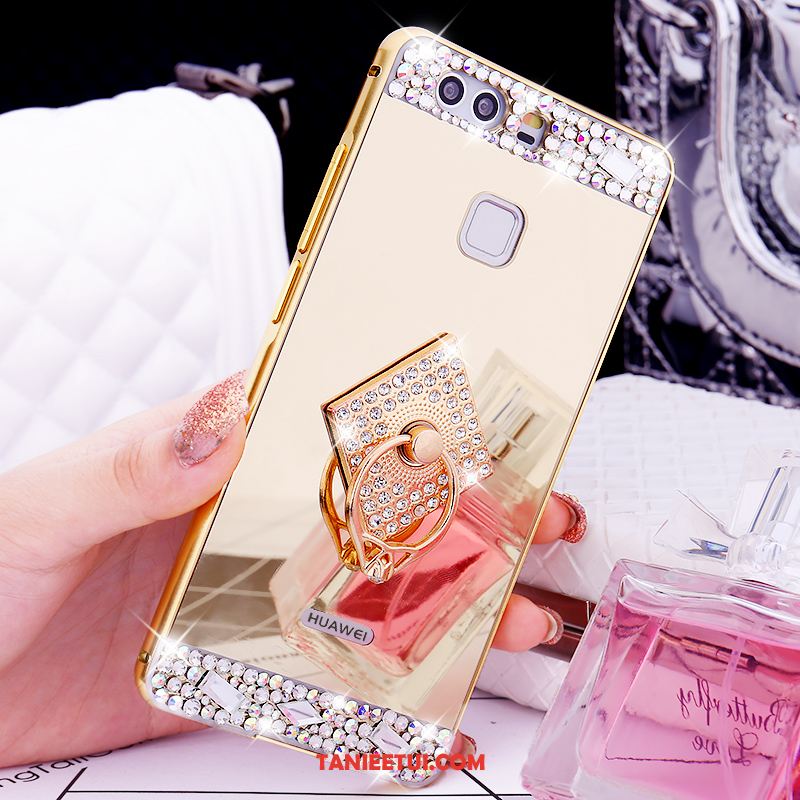 Etui Huawei P9 Plus Rhinestone Ochraniacz Mały, Obudowa Huawei P9 Plus Tylna Pokrywa Metal Różowe Złoto