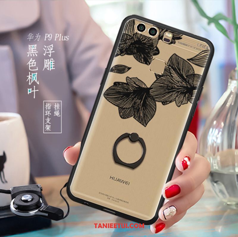 Etui Huawei P9 Plus Telefon Komórkowy Ochraniacz Czarny, Futerał Huawei P9 Plus Anti-fall Ring Gazy