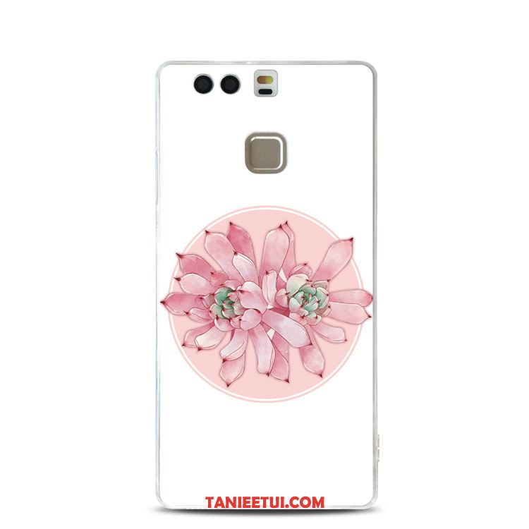 Etui Huawei P9 Relief Silikonowe Miękki, Futerał Huawei P9 Różowe Proszek Kwiaty