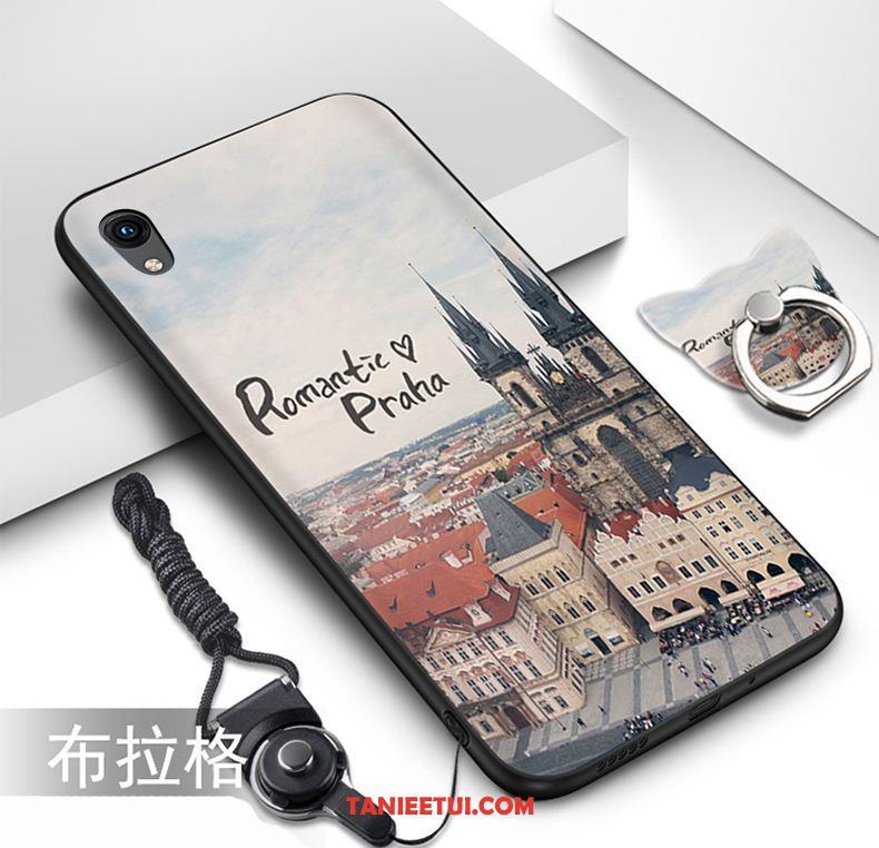 Etui Huawei Y5 2019 Miękki Czarny Telefon Komórkowy, Obudowa Huawei Y5 2019 Wiszące Ozdoby Zielony Wspornik