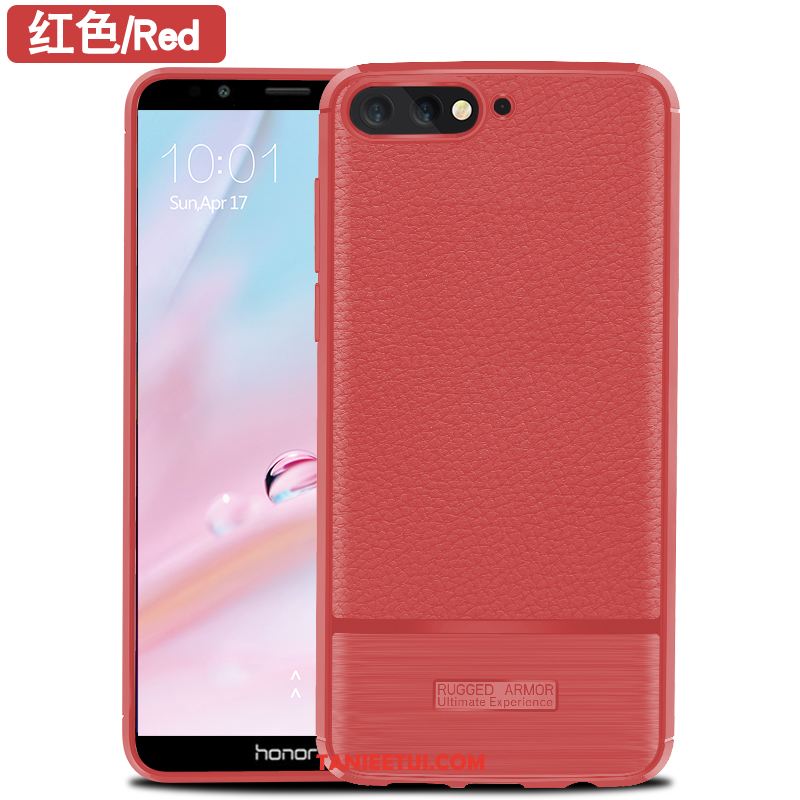 Etui Huawei Y6 2018 Wzór Czarny Miękki, Obudowa Huawei Y6 2018 Litchi Anti-fall Ochraniacz