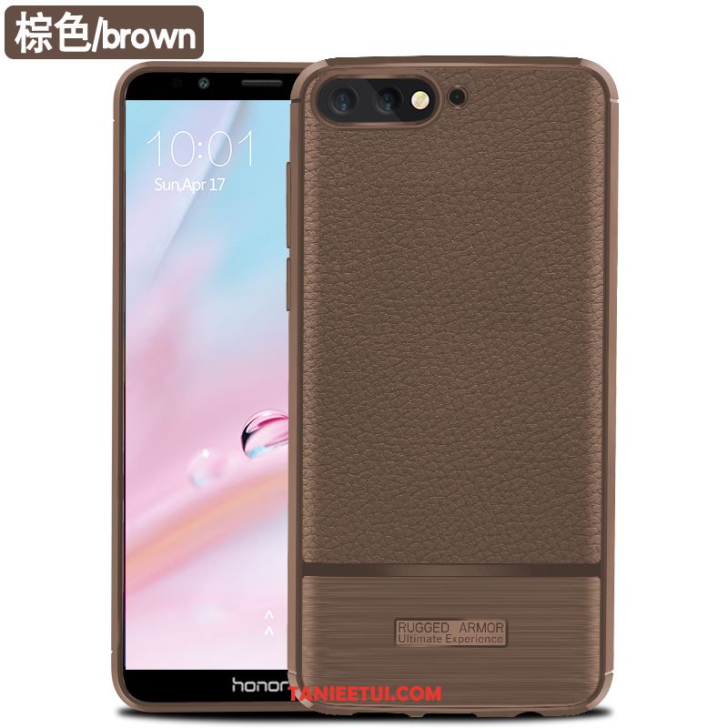 Etui Huawei Y6 2018 Wzór Czarny Miękki, Obudowa Huawei Y6 2018 Litchi Anti-fall Ochraniacz