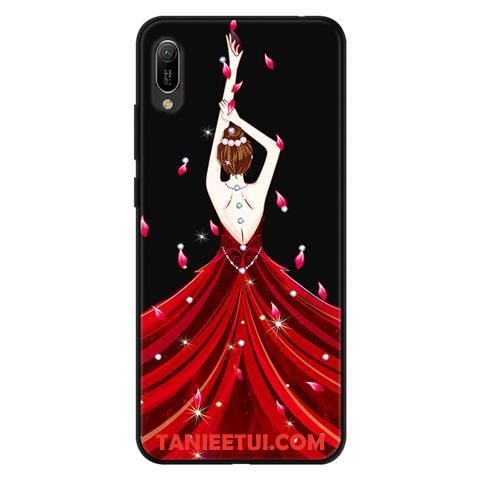 Etui Huawei Y6 2019 Koronka Gazy Czarny, Futerał Huawei Y6 2019 Kreskówka Ochraniacz Miękki