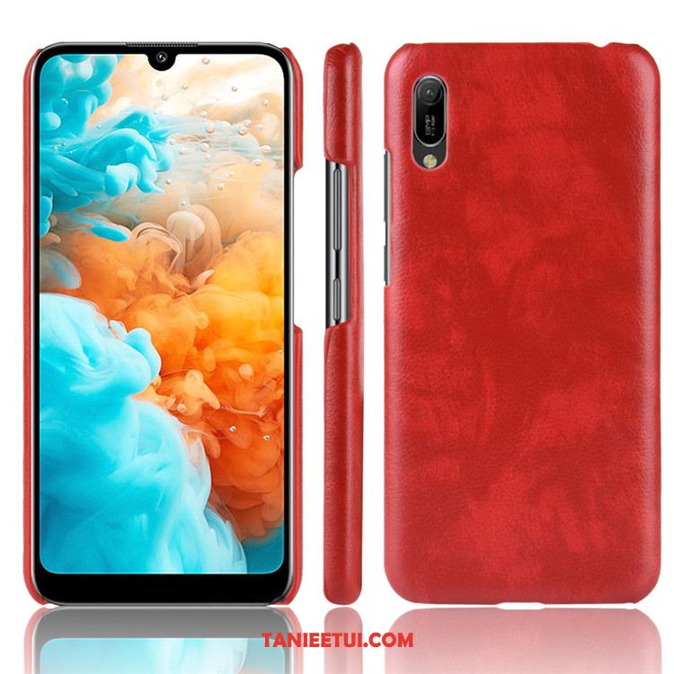 Etui Huawei Y6 2019 Skóra Litchi Wzór, Pokrowce Huawei Y6 2019 Trudno Telefon Komórkowy Ochraniacz Braun