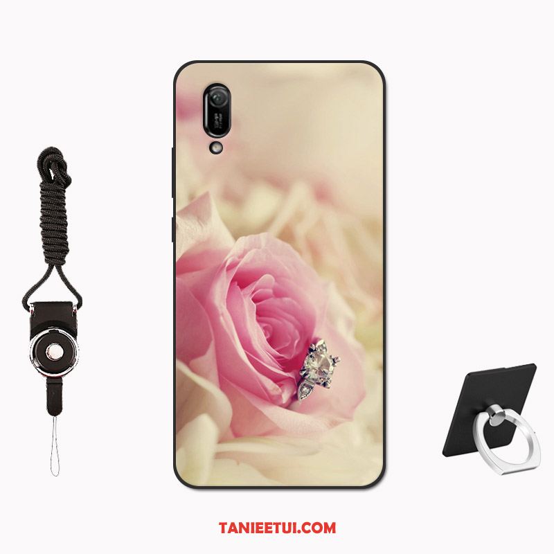 Etui Huawei Y6 2019 Wzór Miękki Telefon Komórkowy, Obudowa Huawei Y6 2019 Niebieski Modna Marka Nubuku